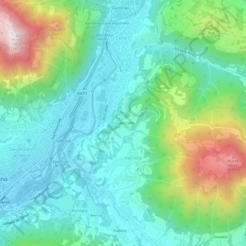 Topografische Karte Ca' del Colle, Höhe, Relief