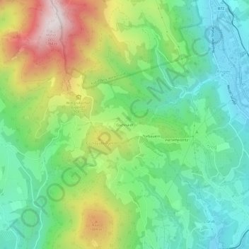Topografische Karte Gschnaidt, Höhe, Relief