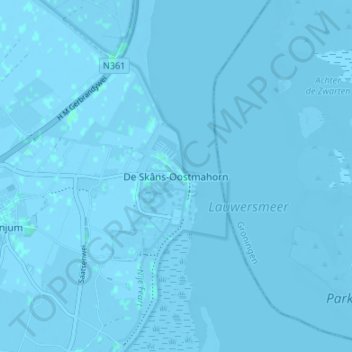 Topografische Karte Oostmahorn, Höhe, Relief
