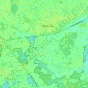 Topografische Karte Leeuwerik, Höhe, Relief