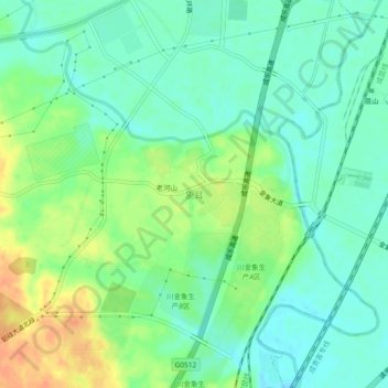 Topografische Karte 象耳, Höhe, Relief