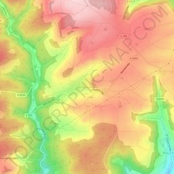 Topografische Karte Bettmaringen, Höhe, Relief