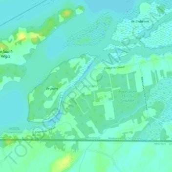 Topografische Karte Snye, Höhe, Relief