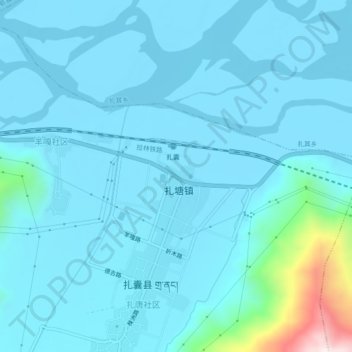Topografische Karte 折木社区, Höhe, Relief