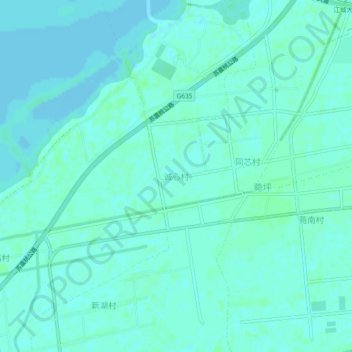 Topografische Karte 诚心村, Höhe, Relief