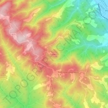 Topografische Karte Gargonza, Höhe, Relief