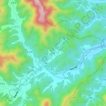 Topografische Karte 州湖, Höhe, Relief