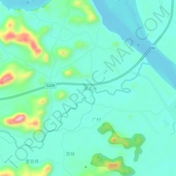 Topografische Karte 居龙, Höhe, Relief