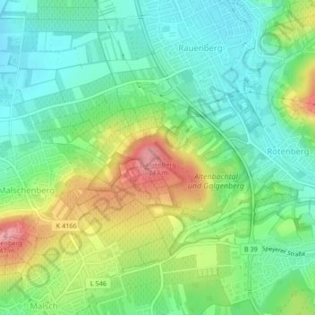 Topografische Karte Galgenberg, Höhe, Relief