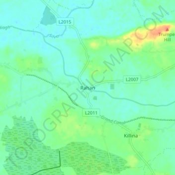Topografische Karte Rahan, Höhe, Relief