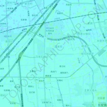 Topografische Karte 杨渡村, Höhe, Relief