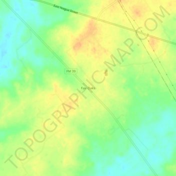 Topografische Karte Fair Oaks, Höhe, Relief