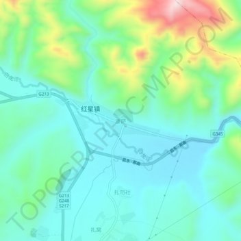 Topografische Karte 康萨, Höhe, Relief