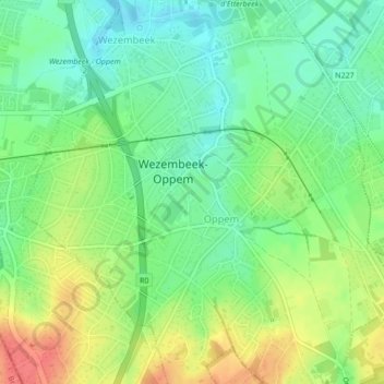 Topografische Karte Château d'Ophem, Höhe, Relief