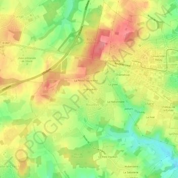 Topografische Karte La Bruyère, Höhe, Relief