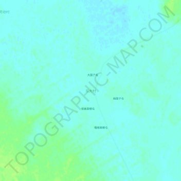 Topografische Karte 东大村, Höhe, Relief