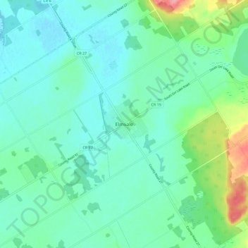 Topografische Karte Elmvale, Höhe, Relief