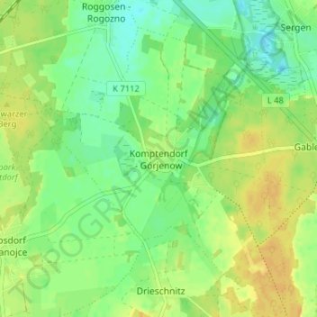 Topografische Karte Komptendorf, Höhe, Relief