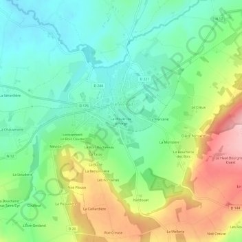 Topografische Karte Le Moulin de la Forge, Höhe, Relief