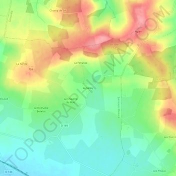 Topografische Karte Le Sallay, Höhe, Relief