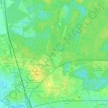 Topografische Karte La Tuilerie, Höhe, Relief