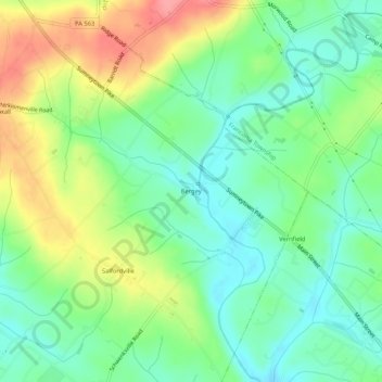 Topografische Karte Bergey, Höhe, Relief