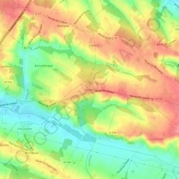 Topografische Karte Goulard, Höhe, Relief