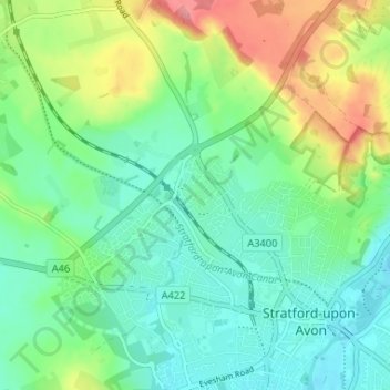 Topografische Karte Bishopton, Höhe, Relief