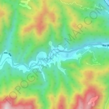 Topografische Karte 毛坝, Höhe, Relief