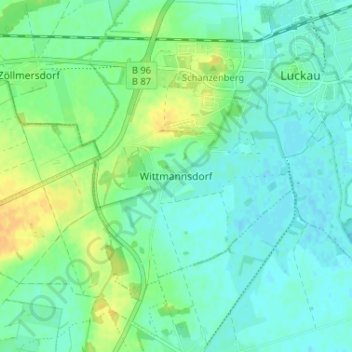 Topografische Karte Wittmannsdorf, Höhe, Relief