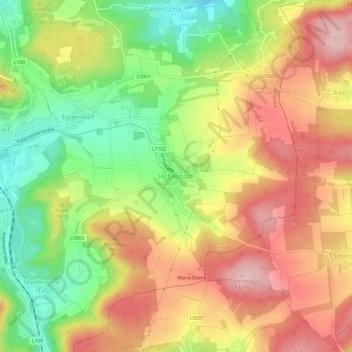 Topografische Karte Höbenbach, Höhe, Relief