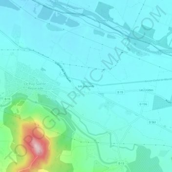 Topografische Karte Les Goirands, Höhe, Relief