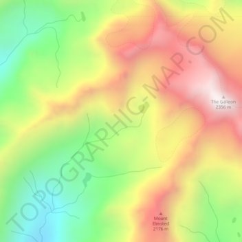 Topografische Karte Babine Range, Höhe, Relief