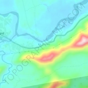Topografische Karte Kg. Maliau, Höhe, Relief