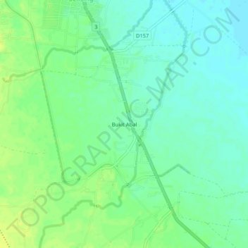 Topografische Karte Bukit Abal, Höhe, Relief