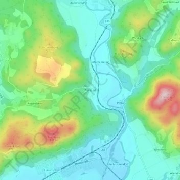 Topografische Karte Weindorf, Höhe, Relief