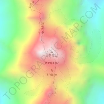 Topografische Karte 白马雪山, Höhe, Relief