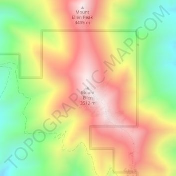 Topografische Karte Mount Ellen, Höhe, Relief