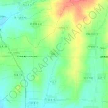 Topografische Karte 邢胡村, Höhe, Relief