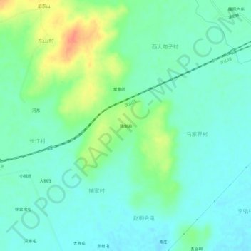 Topografische Karte 隋家岭, Höhe, Relief
