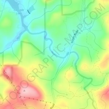 Topografische Karte Hooker Falls, Höhe, Relief