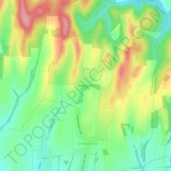 Topografische Karte Nemesszer, Höhe, Relief