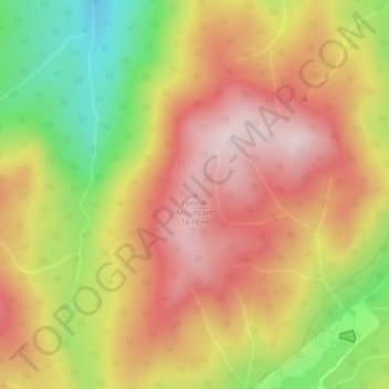 Topografische Karte Isintok Mountain, Höhe, Relief