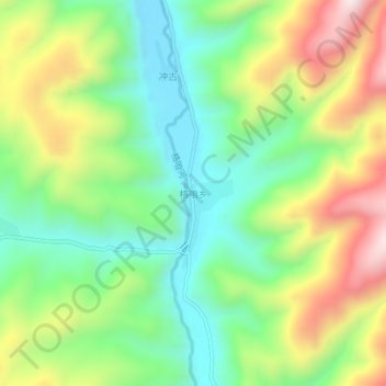 Topografische Karte 格咱乡, Höhe, Relief