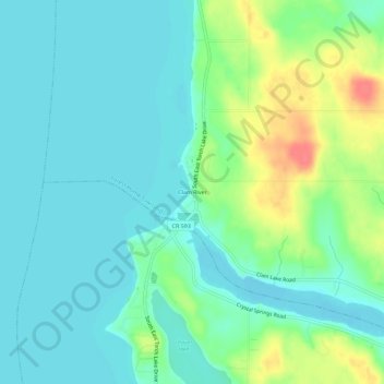 Topografische Karte Clam River, Höhe, Relief