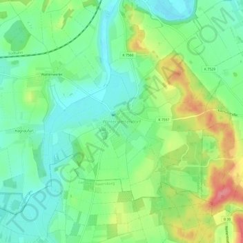 Topografische Karte Winterstettendorf, Höhe, Relief