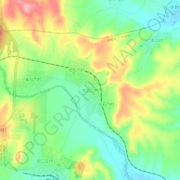 Topografische Karte 李石门村, Höhe, Relief