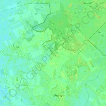 Topografische Karte Witteveen, Höhe, Relief