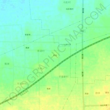 Topografische Karte 东石, Höhe, Relief