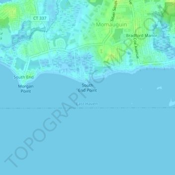 Topografische Karte South End Point, Höhe, Relief